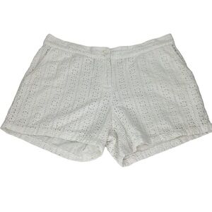 Tommy Bahama White Eyelet High Rise Shorts womens SZ 10